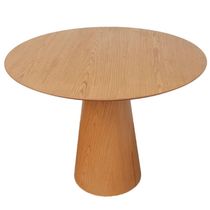 Mesa Cone Redonda 160cm Base Madeira Natural Tampo