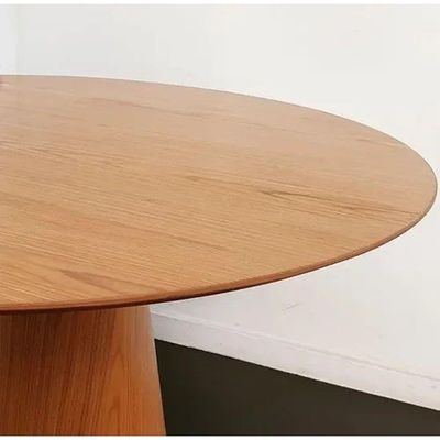 Mesa Cone Redonda 160cm Base Madeira Natural Tampo