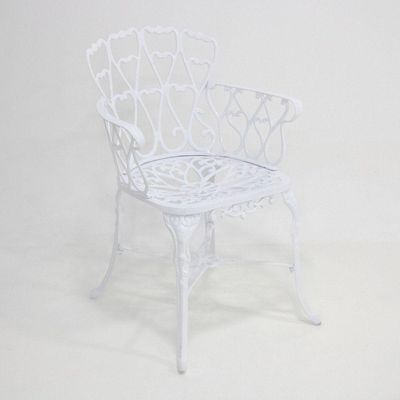 Mesa Giratória De Jardim Com Cadeiras De Alumínio Fundido Viena Branco
