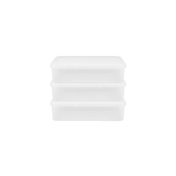 Kit 3 Caixas Herméticas Plásticas Empilháveis 6,5l Transparente