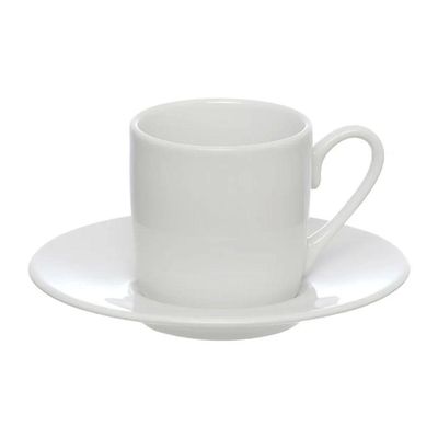 Jogo Xícaras Branca Porcelana 12 Peças Café 80ml