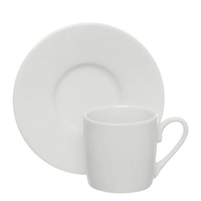 Jogo Xícaras Branca Porcelana 12 Peças Café 80ml