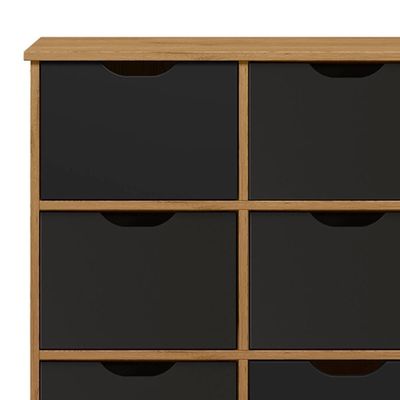 Nicho Organizador 9 Gavetas Com Rodízios Freijó/preto - Qmovi
