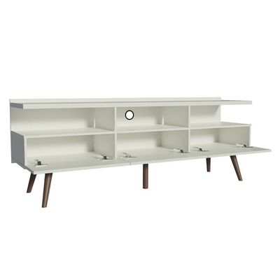 Rack Para Tv Até 65 Polegadas Madesa Londres Com Pés Retro - Branco