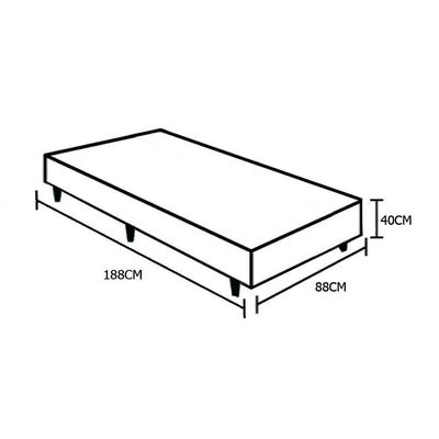 Cama Box Blindado Solteiro Extremo Reforçado Xerife Móveis Sintético Preto 40x88x188