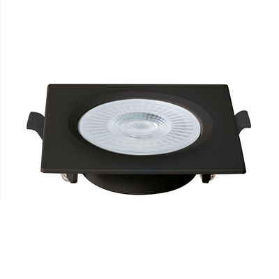 Kit 6 Spot De Led Embutir Slim Mr16 Quadrado 6w Preto Bivolt 3000k Quente
