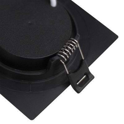 Kit 6 Spot De Led Embutir Slim Mr16 Quadrado 6w Preto Bivolt 3000k Quente