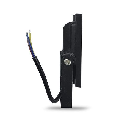 Kit 5 Refletor De Led Slim 50w Prova Dágua Preto Bivolt 3000k Quente