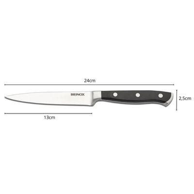 Kit 2 Facas para Cozinha 5' Brinox Infinity Inox Restaurante Buffet Legumes 24cm