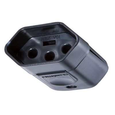 Plugue Fêmea Preto 2p+t De 10 Ampères E 250 Volts - 57403153 - Tramontina