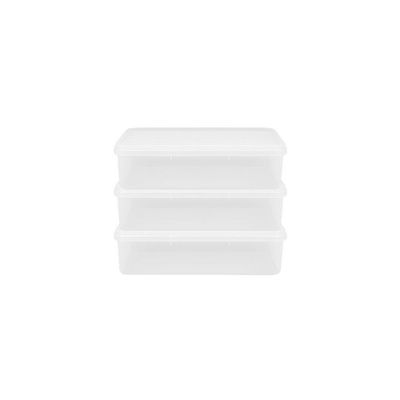 Kit 3 Caixas Herméticas Plásticas Empilháveis 11l Transparente