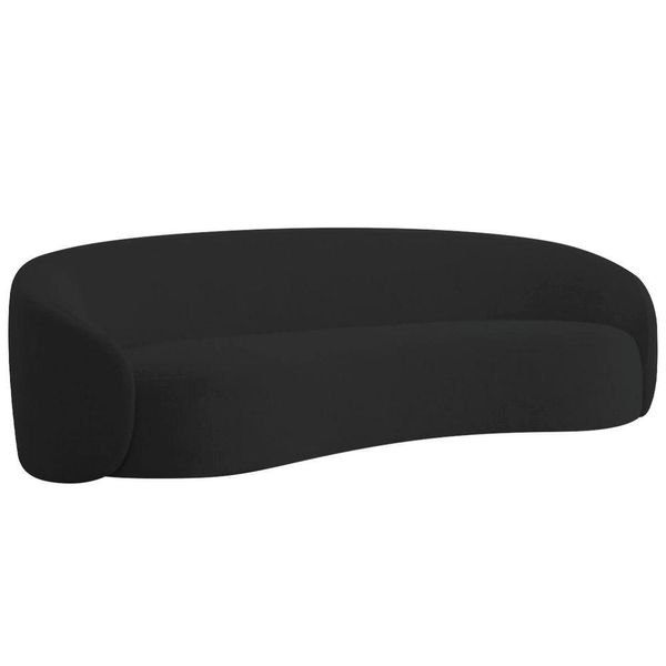 Sofá 3 Lugares 180cm Orgânico Luxo Recepção Amore Linho - Amarena Móveis Cor Preto