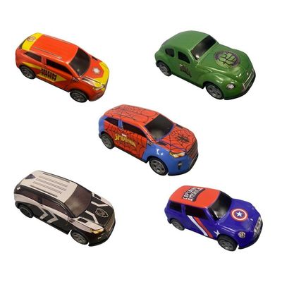 Kit com 5 Mini Veículos Pull Back Vingadores
