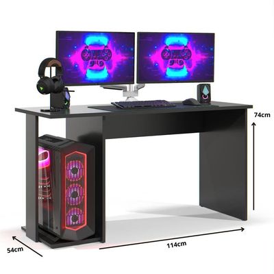 Mesa Escrivaninha Gamer Valorant Com Espaço Para Gabinetes E Monitores Estilo Moderno