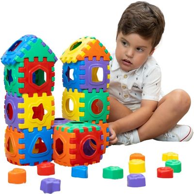 Brinquedo Educativo Blocos Divertidos 52 Peças - GGB