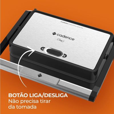 Grill Elétrico Cadence Click Inox 220V