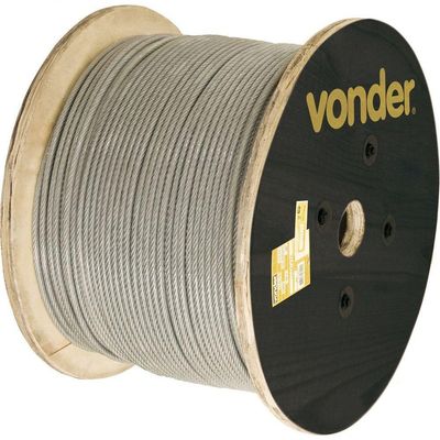 Cabo De Aço Af 3-16 Alma De Fibra 6x19m Galvanizado Plastif