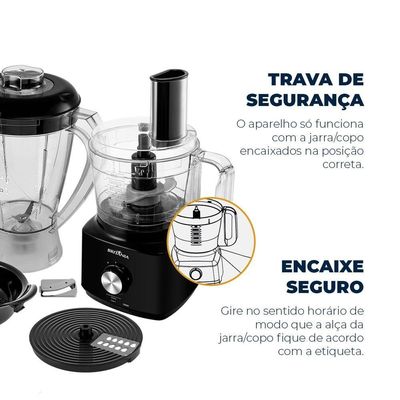 Multiprocessador Britânia 5 Em 1 Inox 900W BMP2700V Turbo 220V