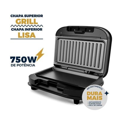 Sanduicheira e Grill Britânia Antiaderente 750W BGR25A 110V