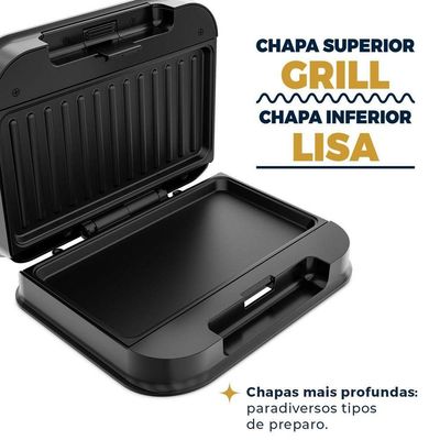 Sanduicheira E Grill Britânia Inox 2 Em 1 750W BGR25B 110V