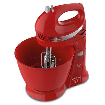 Batedeira Britânia Diamante Cristal Double Mixer Vermelha 550W 110V