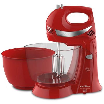 Batedeira Britânia Diamante Cristal Double Mixer Vermelha 550W 110V