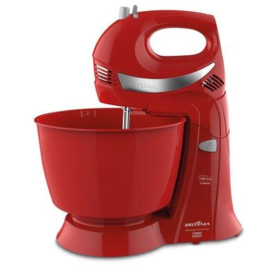 Batedeira Britânia Diamante Cristal Double Mixer Vermelha 550W 110V