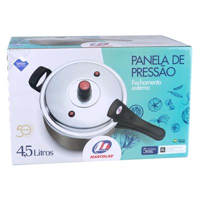 Panela de Pressão Marcolar Antiaderente Fechamento Externo Vermelha 4,5L