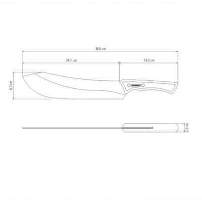 Faca Para Carne Tramontina Black 10 Com Cabo De Madeira Natural