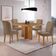 Mesa Olimpia 90 Mdf Canto Copo E Com 4 Cadeiras Athenas Veludo Capuccino Naturalle