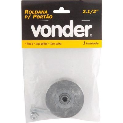 Roldana Para Portão 2.1-2 Tipo V Em Aço Polido Vonder