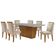 Mesa Sala De Jantar Aida 180cm E 6 Cadeiras Melissa Moderna Veludo Creme/off White/imbuia