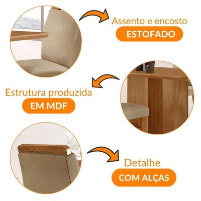 Mesa Olimpia 120 Mdf Canto Copo E Com 4 Cadeiras Athenas Turim 07 Naturalle