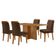 Mesa Olimpia 120 Mdf Canto Copo E Com 4 Cadeiras Athenas Veludo Marrom Naturalle