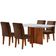 Sala De Jantar Mesa Olimpia Canto Reto Com 4 Cadeiras Grecia Marrom/off White/imbuia Ripado