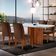 Sala De Jantar Mesa Olimpia Canto Reto Com 4 Cadeiras Grecia Marrom/off White/imbuia Ripado