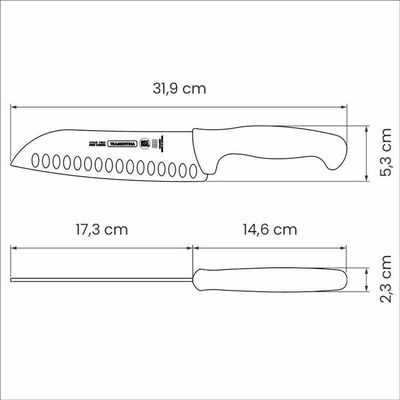 Faca Para Fatiar E Picar Tramontina Profissional Com Lâmina Em Aço Inox E Cabo De Polipropileno Branco 7