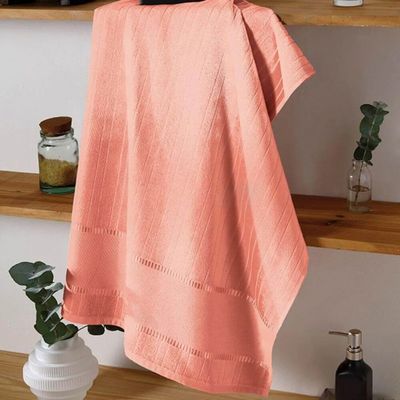 Toalha Banho Veludo Bordar Bella 70x140cm Terracota Dohler