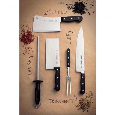 Faca Chef Tramontina Century Com Lâmina Em Aço Inox E Cabo Em Policarbonato E Fibra De Vidro 10