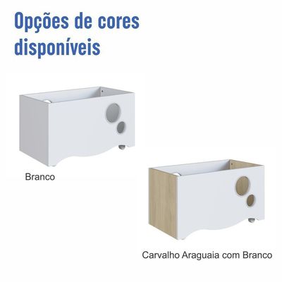 Caixa Baú Infantil Organizadora De Brinquedos E Livros Com Rodas Carvalho Araguaia