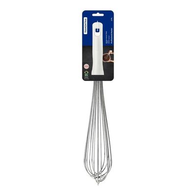 Batedor Manual Tramontina Em Aço Inox Com Cabo Em Polipropileno Branco 40 Cm