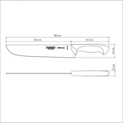 Faca Para Carne Tramontina Premium Com Lâmina De Aço Inox E Cabo De Polipropileno Branco 10"