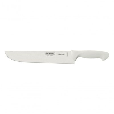 Faca Para Carne Tramontina Premium Com Lâmina De Aço Inox E Cabo De Polipropileno Branco 10"
