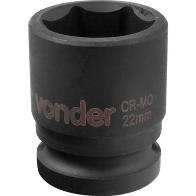 Soquete Sextavado Impacto Encaixe 1-2 22mm Aço Cromo Vonder