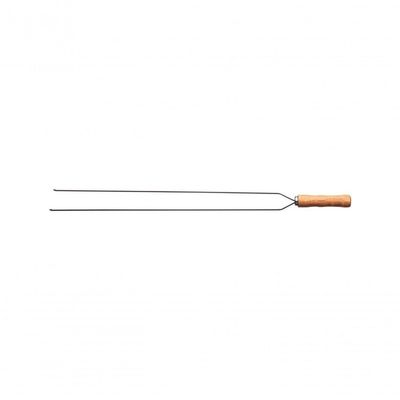 Espeto Duplo Para Churrasco Tramontina Com Lâmina Em Inox E Cabo De Madeira 75cm