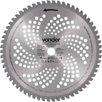 Lâmina Circular Para Roçadeira Com Videa 255x20,0x62 Vonder
