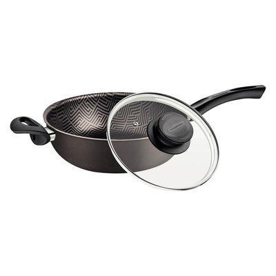 Fritadeira Multiuso Tramontina Paris 24cm Em Alumínio Com Revestimento Antiaderente Com Tampa De Vidro Chumbo