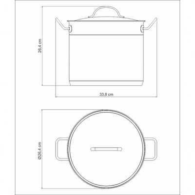 Caldeirão Tramontina Professional Aço Inox Com Tampa 24cm