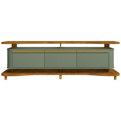 Rack Para Sala de Estar TV 75 Pol Orgânico Maui B02 Naturalle Pistache - Lyam Decor