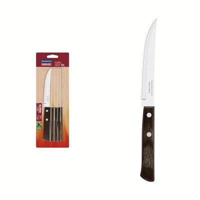 Jogo De Facas Tramontina Churrasco Polywood Castanho 6 Peças